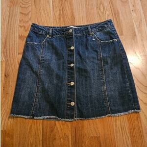 Highway Jeans ZD3556HJDZ Button Front Cut Off Mini Skirt Size 9/10 Junior